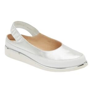 Ron White NWOB Natasha Slingback Wedge Sneaker Silver Size 39.5 (US 9)